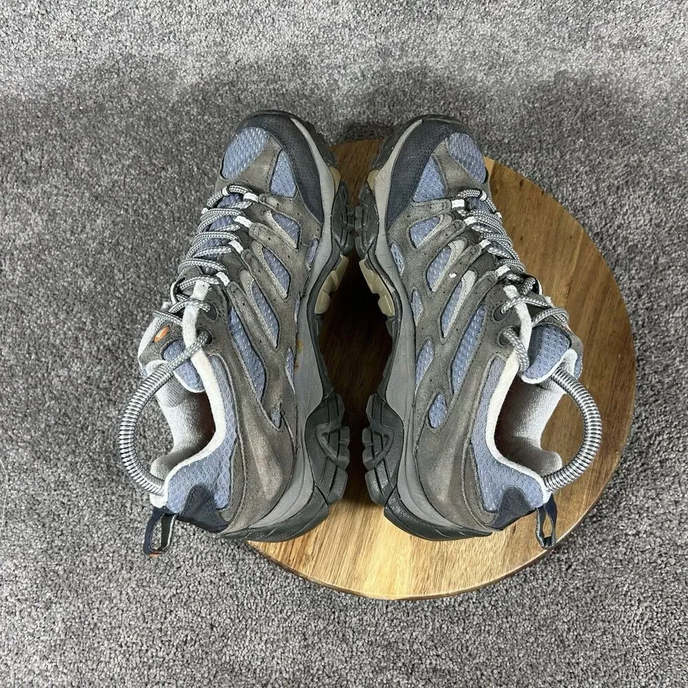 Merrell Moab 2 Ventilator Women’s Size 9 Gray Blue Mid Trail Hiking Shoes Used